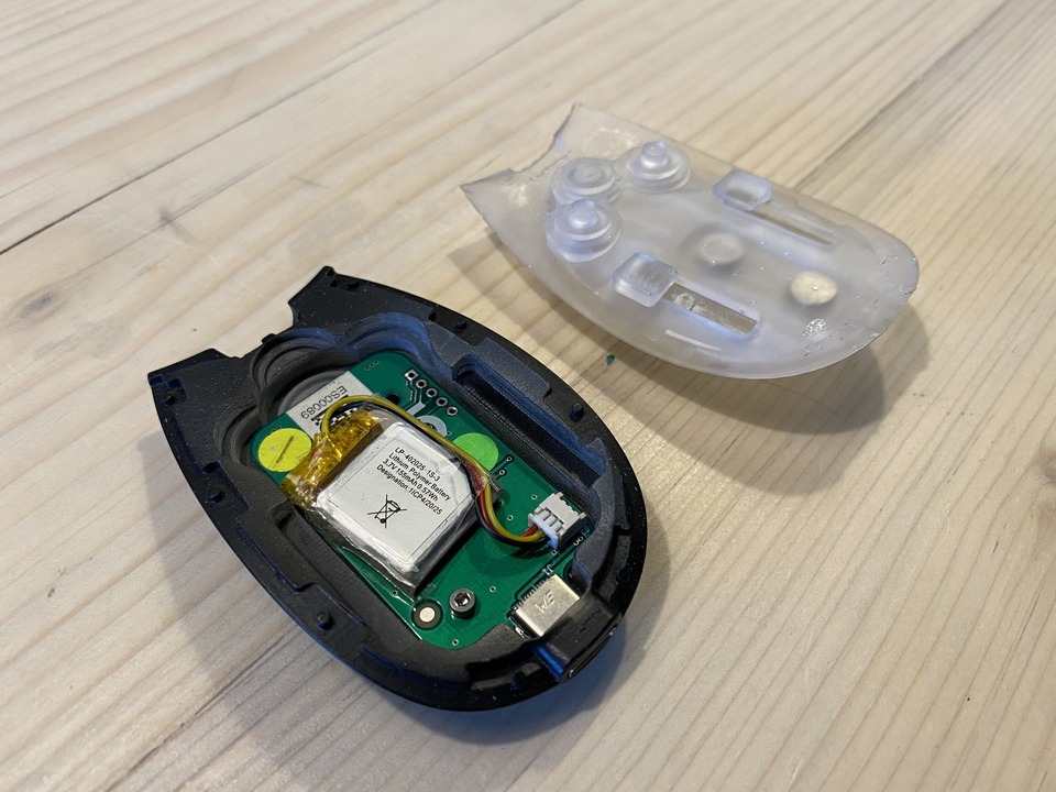 A 3D printed prototype with the compartment completely removed to reveal electronics inside